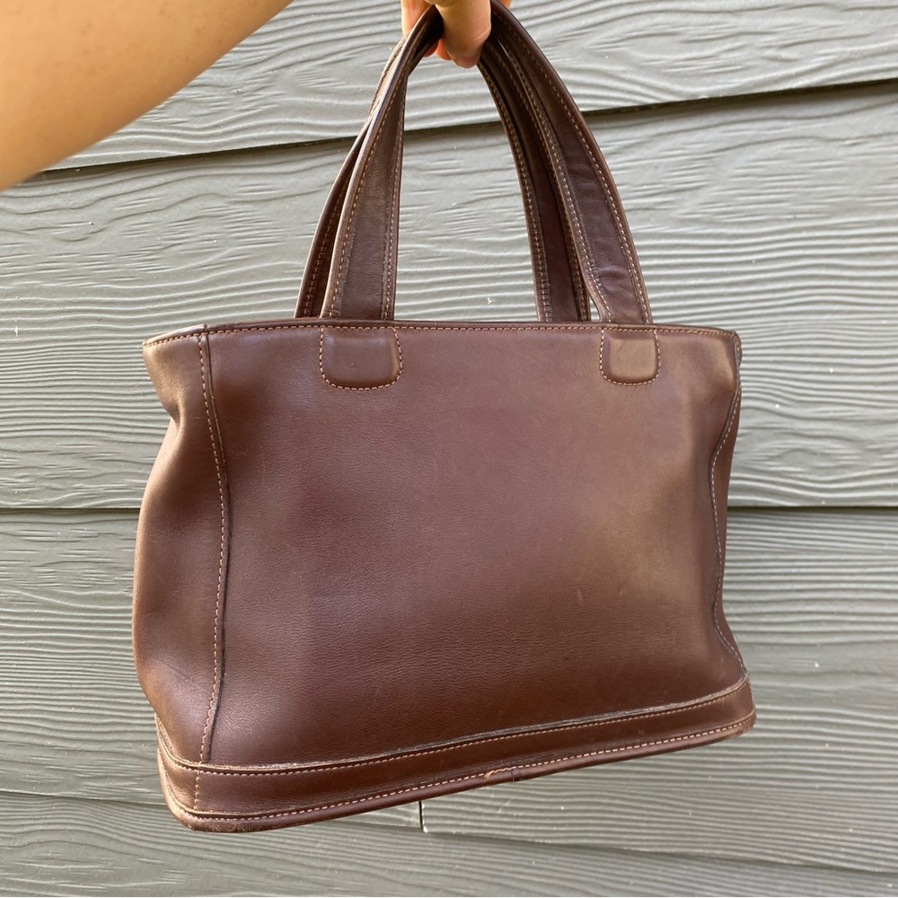 vintage coach 9303 bleecker tote handbag in brown leather